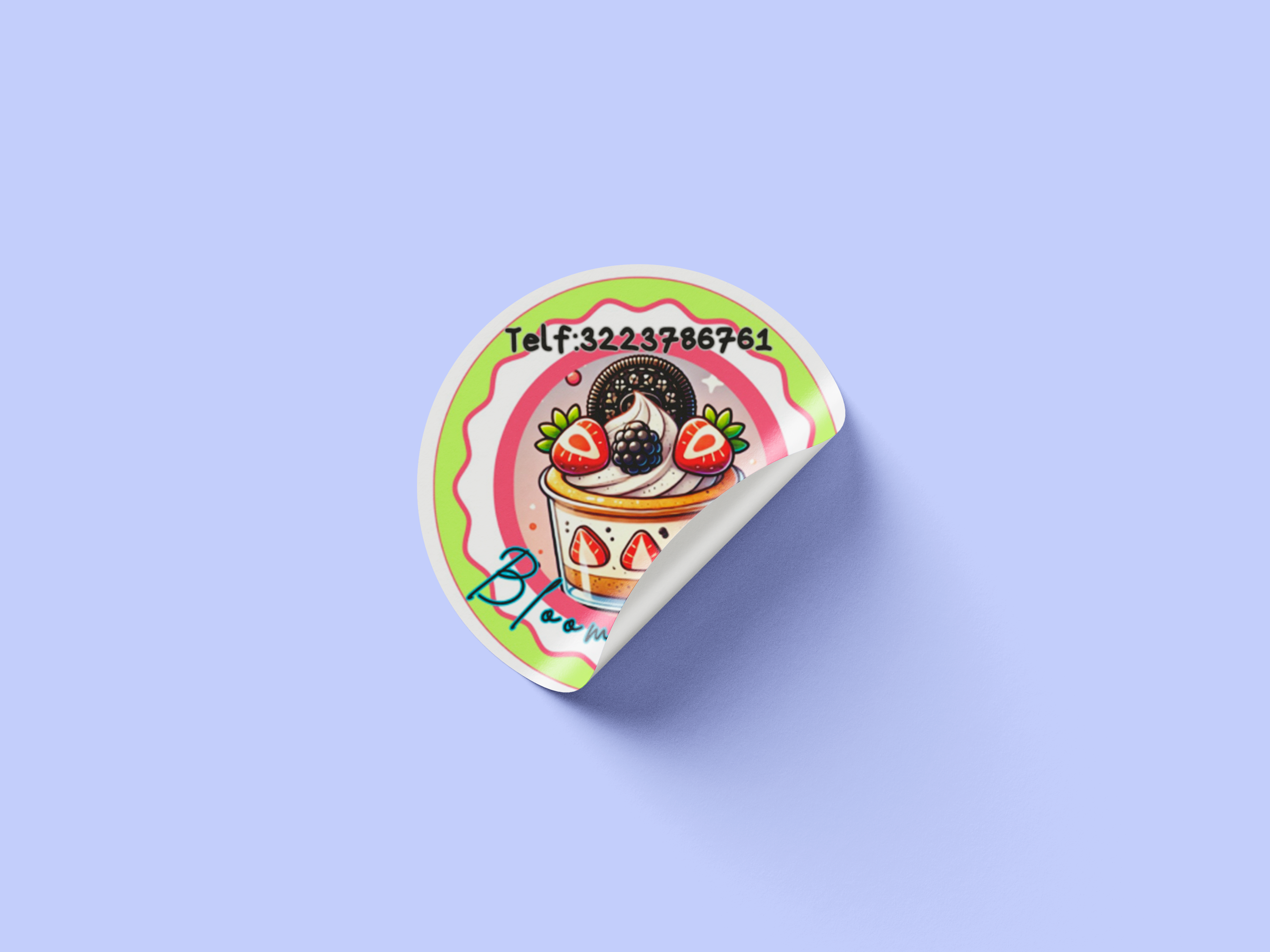 Stickers personalizados para postres